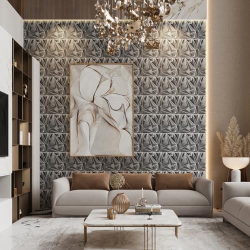 STICKGOO 33 Pack 3D Wall Panels, Brushed Silver - Image 2