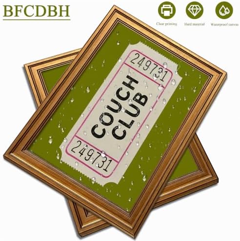 Gold Framed Vintage Ticket Wall Art, Retro Fun Couch Club Artwork - Image 3