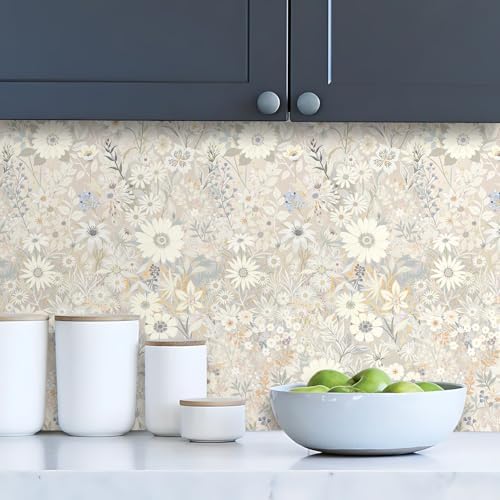 Gray Floral Wallpaper Peel and Stick - Image 4