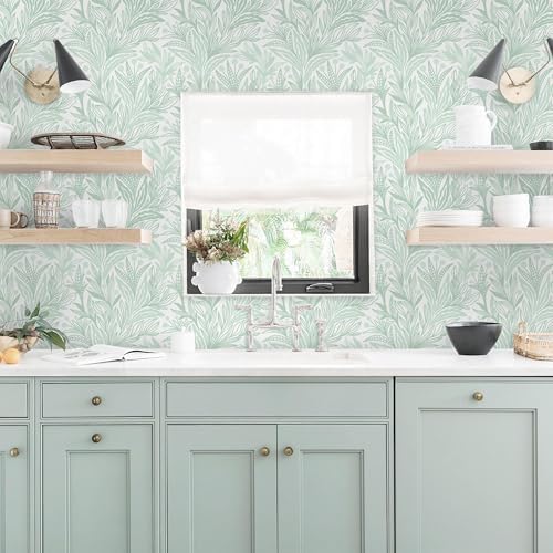 Dimoon 17.3" X 98.4" Peel and Stick Wallpaper Green White Boho Contact Paper - Image 5