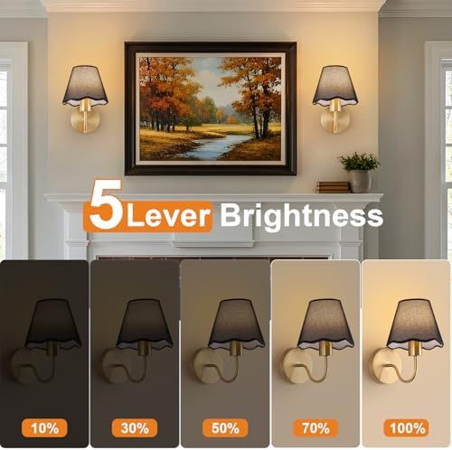 ADISUN Battery Operated Wall Sconce Set of 2, Wireless Wall Lights - Image 4