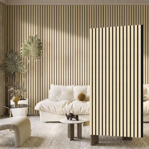 Wood Slat Acoustic Wall Panels, 4 Pack, 47.2 x 23.6 in by Greymond
