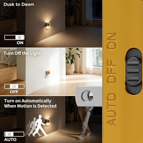 DORESshop LED Plug in Night Light, Motion Sensor Dusk to Dawn Night Light - Image 3
