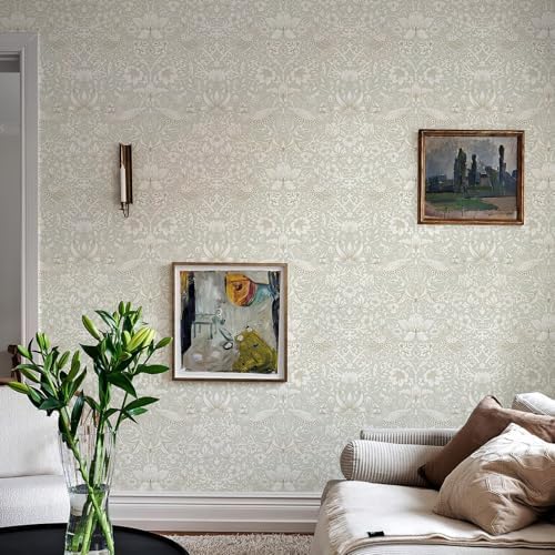 17.7x394in Vintage Floral Wallpaper Peel and Stick William Morris Style - Image 3