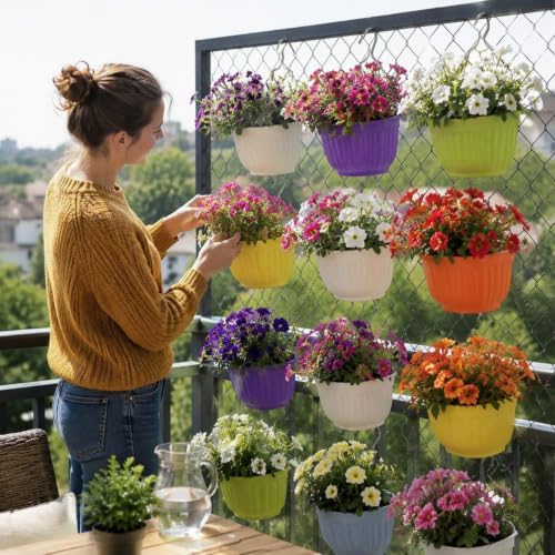 12 Pack Wall Hanging Planters Vertical Wall Planters - Image 2