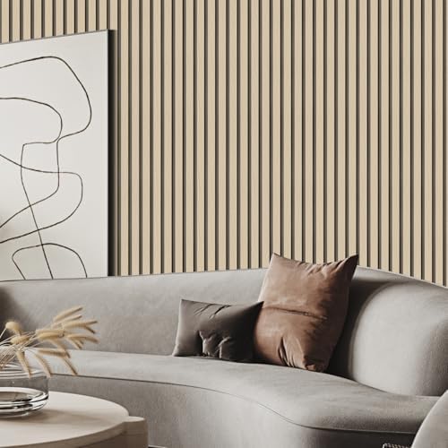 Arthome Wood Slat Wallpaper 17''x240'' Peel and Stick self Adhesive Wood - Image 2