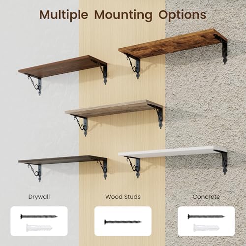 RICHFOCUS Floating Shelves for Wall Decor, 24Inch Shelves Set of 2, 24W x 8D - Image 6