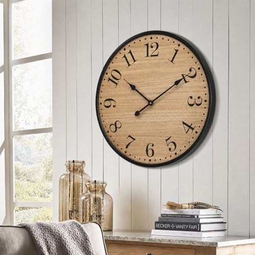 Rustic Farmhouse Wall Clocks for Living Room Decor, Large 24 inch Wall Clock - Image 4
