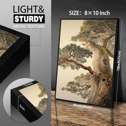 Vintage Japanese Pine Tree Black Framed Wall Art Oriental Asian Tree Canvas - Image 3