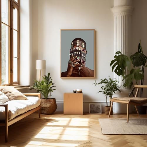 Man Portrait Wall Art Black Men Art Afro King Poster 16x20 Inch Unframed - Image 2