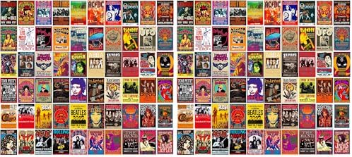 WOONKIT 60 PC Vintage Rock Band Posters, 70s 80s 90s Retro Concert Prints by woonkit