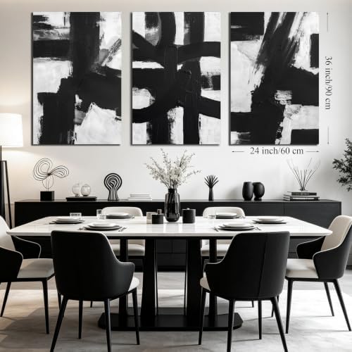 MXUNYZ Extra Large Black and White Abstract Canvas Wall Art - Image 5