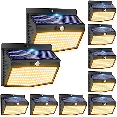 Peasur 10 Pack Solar Motion Sensor Lights Outdoor Waterproof by Peasur