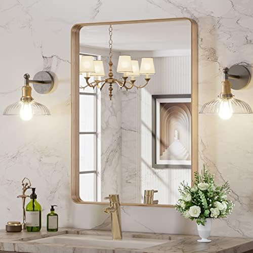 LOAAO 22"X30" Gold Bathroom Mirror by LOAAO