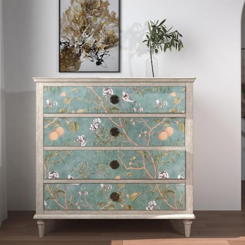 Laatse Vintage Bird Floral Wallpaper Peel and Stick 17.5" x 78.7" - Image 2