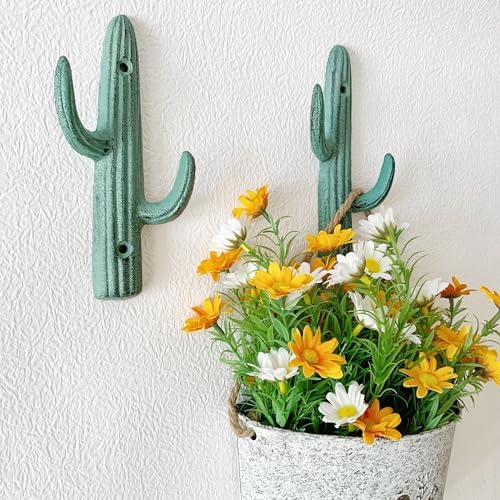 Rustic Cactus-Shaped Decorative Wall Hook Rack Hangers - Image 7
