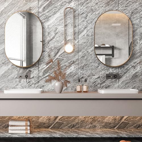 Oval Bathroom Mirror Capsule Wall Vanity Mirror, Large Modern Mirror - Image 3