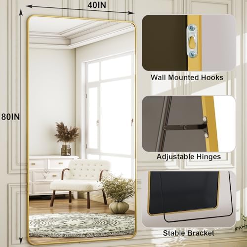HARRITPURE 80"x40" Full Length Mirror, Oversized Floor Mirror - Image 5