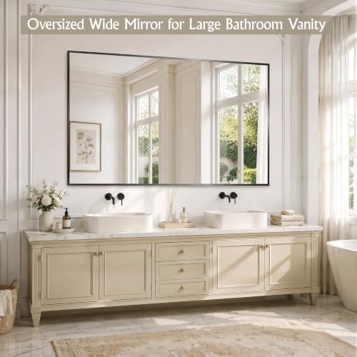 30"x55" Black Bathroom Mirror Wall Mounted - Image 6