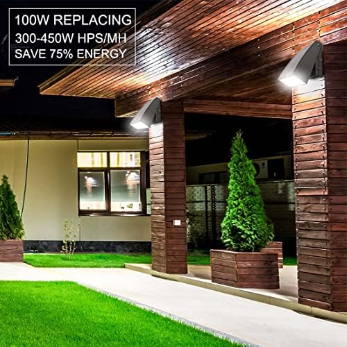 DAKASON 100W LED Wall Pack, Dusk-to-Dawn Photocell, Adjustable Head, Full - Image 4