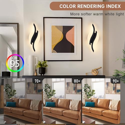 CANEOE Modern LED Wall Sconce Set of 2, 5CCT Dimmable Wall Light - Image 4