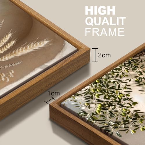 3 Pcs Framed Wabi Sabi Wall Art Neutral Earth Tone Canvas Prints 12x16 inch - Image 6