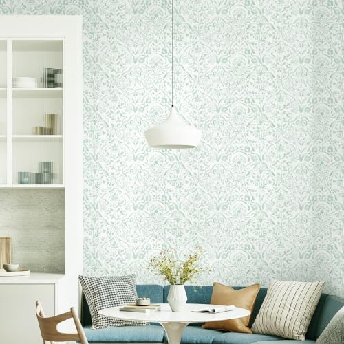 Dimoon Watercolor Floral Peel and Stick Wallpaper Soft Sage Green Contact Paper - Image 2