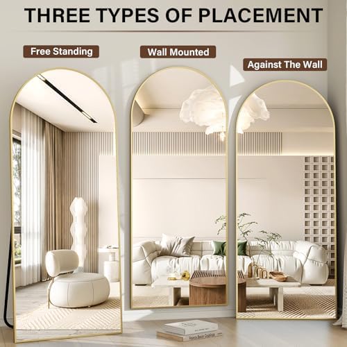 HARRITPURE Full Body Mirror 180 x 66 cm, Curved Standing Mirror - Image 4