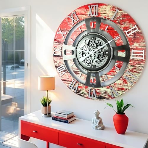 ImprovingLife The Gears Clock Real Moving Gear Wall Clock England Line) - Image 5