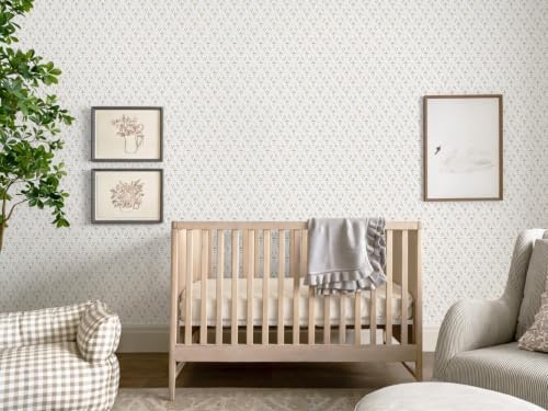 Heroad Peel Stick Wallpaper Beige/Neutral Floral Contact Paper Farmhouse - Image 3