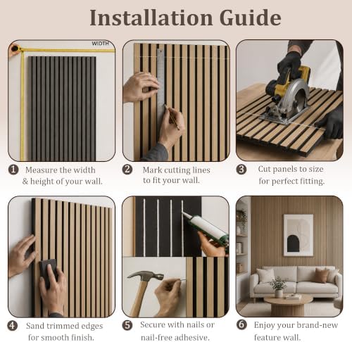 4 Pack 47.2"x23.6" Wood Slat Acoustic Panels - Image 5