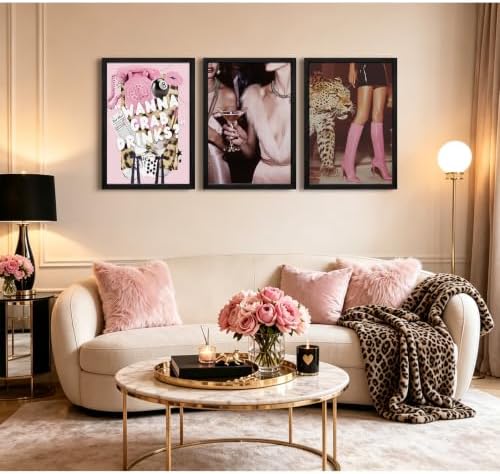 Pink Cheetah Wall Art Leopard Room Decor Pictures Fashion Prints Poster - Image 4