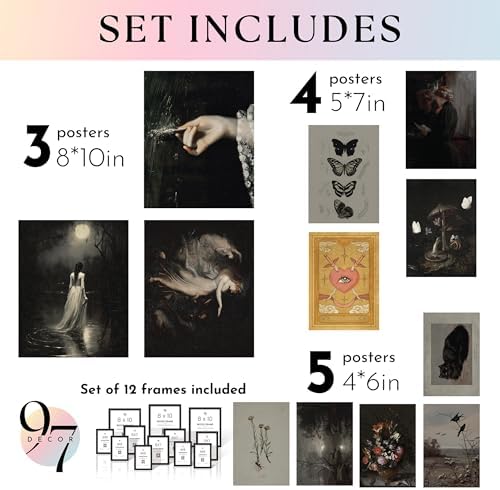 97 Decor Framed Gothic Wall Art, Dark Academia Decor - Image 2
