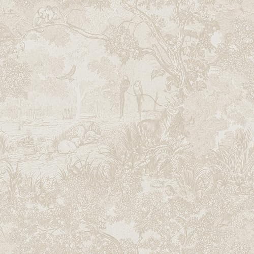 Ismoon Vintage Wallpaper Peel and Stick Beige Neutral Wallpaper 17.3in x6.56ft by Ismoon