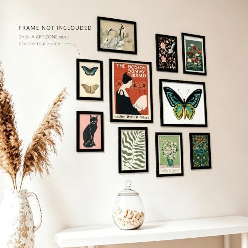 A ART·ZONE Vintage Botanical Poster 10Pcs Unframed Butterfly Floral Prints - Image 6