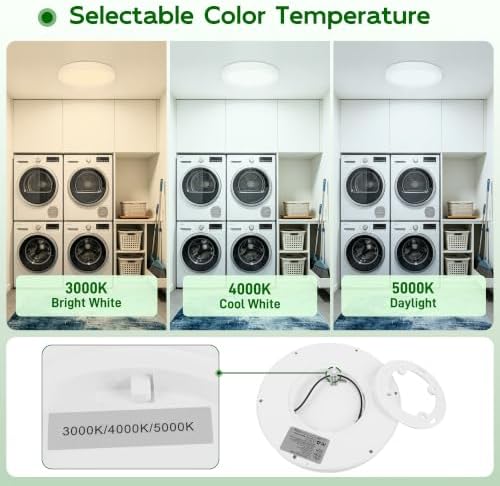 hykolity 7 Inch Selectable CCT LED Round Flat Panel Light - Image 2