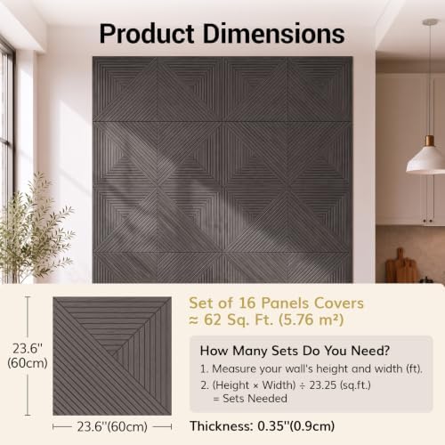 TONOR 16 Pack Acoustic Panels Peel and Stick, 23.6''x23.6''-62 sq.ft. - Image 2
