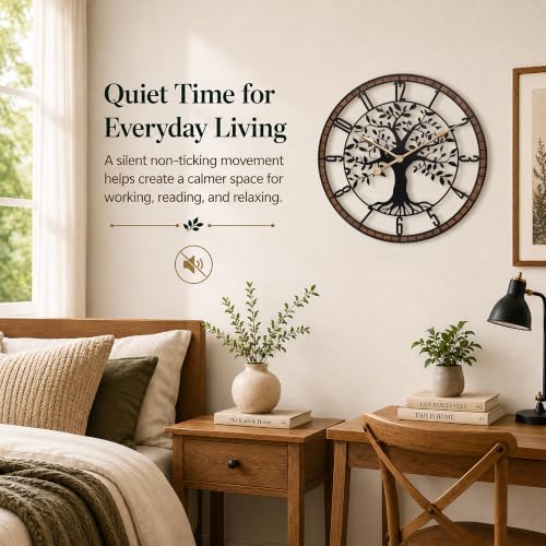 16 Inch Arabic Numerals Tree Wall Clocks - Image 6
