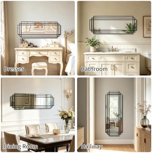 42"x16" Geometric Decorative Beveled Mirror - Image 7