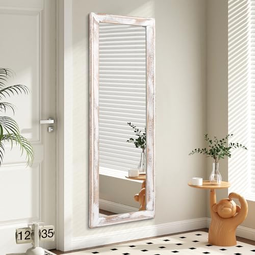 AAZZKANG Wall Mirror Full Length Rustic Wood Framed Large 47"x16" by AAZZKANG
