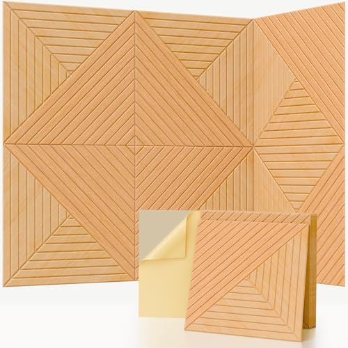 6 Pack Peel and Stick Wood Acoustic Wall Panels by Temgcuam