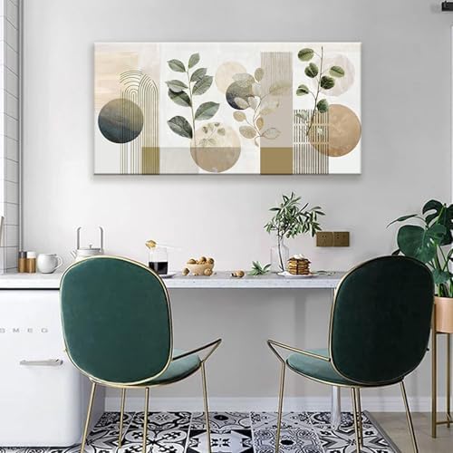 Green Boho Wall Art Minimalist Canvas Green Wall Art Decor - Image 2