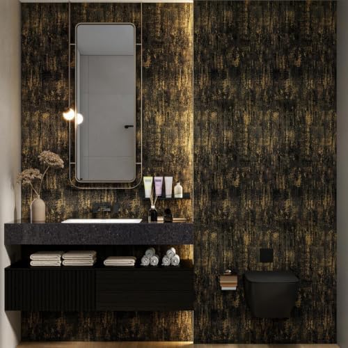 Arthome Black Gold Wallpaper Peel and Stick Contact Paper 17"x400" - Image 5