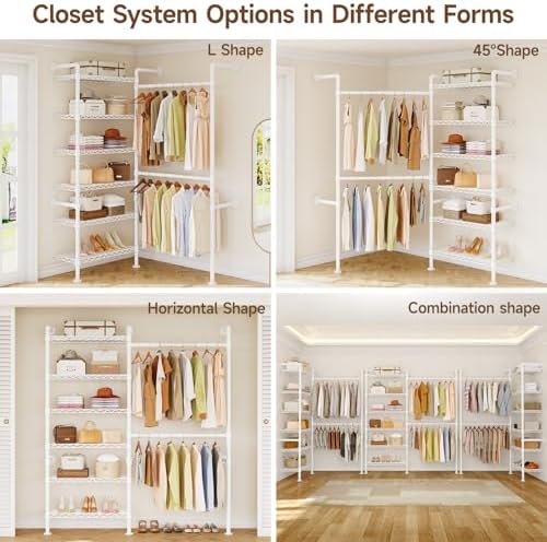 ONBRILL L2 Wall Mounted Closet System, Industrial Pipe Clothing Rack - Image 5