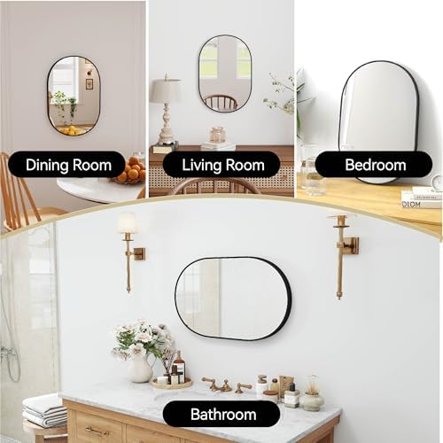 SCWF-GZ 30x20 Runway Mirror Round Wall Mounted/Against Wall Black - Image 3