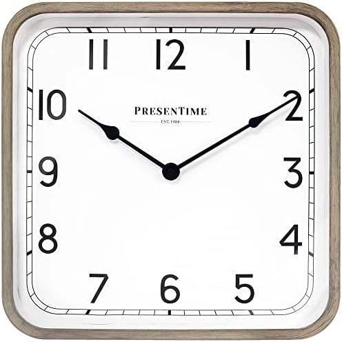 Presentime 16" Anton Modern Farmhouse Square Clock by Presentime