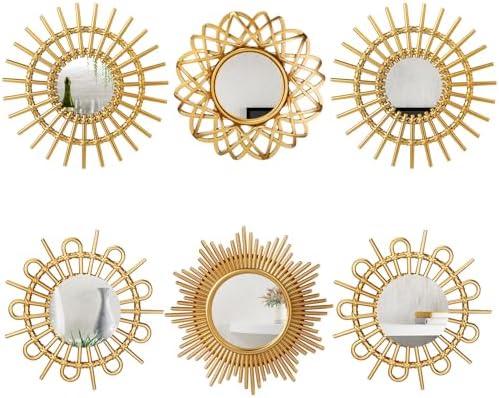 Namalu 6 Pcs Sunburst Round Mirror by Namalu