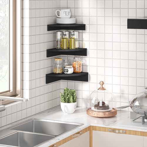 Alsonerbay Wood Corner Floating Shelves - Image 4