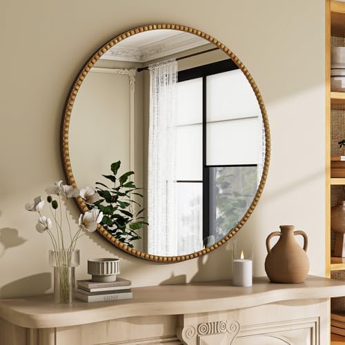 Vintage Round Mirror, 36 Inch Wall-Mounted by VETROVUE