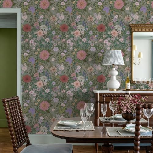 JiffDiff Floral Wallpaper Peel and Stick 17.3"x118" - Image 4